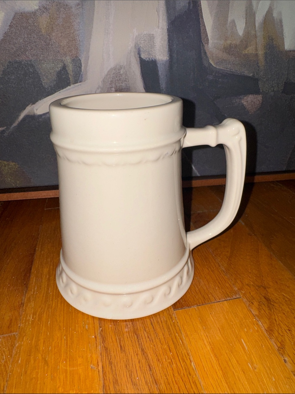 VTG McCoy All White Tankard Mug Stein Cup (1)
